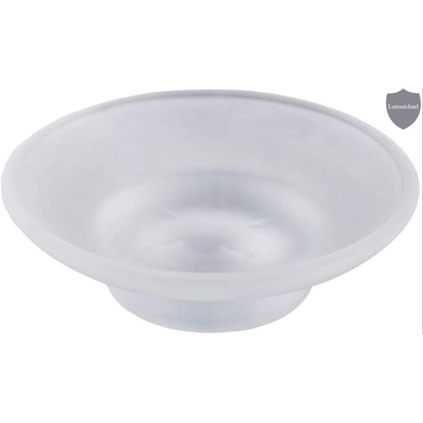 Rebrilliant Glass Soap Dish,Replacement Soap Tray, Frosted Round Soap
